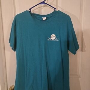 Gildan Womans Short-Sleeve Teal Graphic Tee